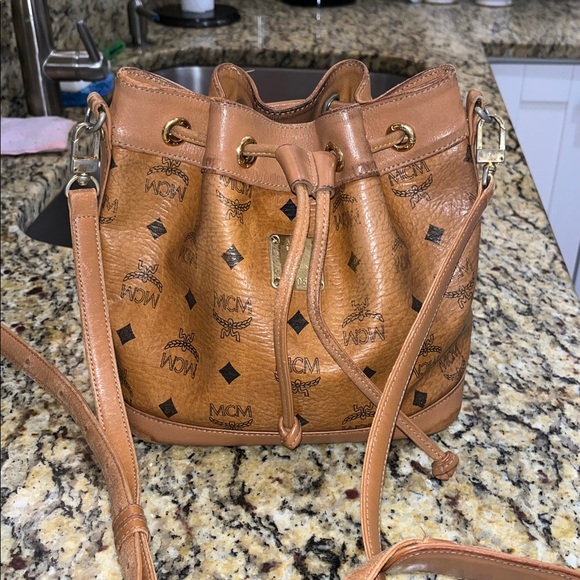 MCM Handbags - GUC Authentic Vintage MCM Heritage Visetos Monogram Drawstring Bucket Crossbody